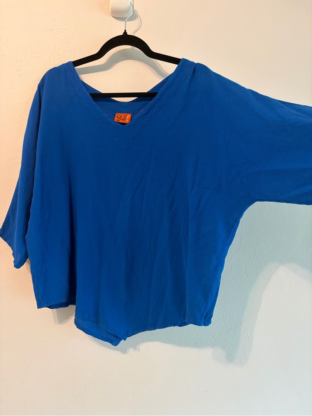 Oh My Gauze! Women's Royal Blue V-Neck Pullover Top